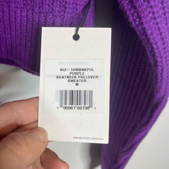 RE/DONE Cropped ribbed wool sweater Purple NWT - Picture 5 of 11